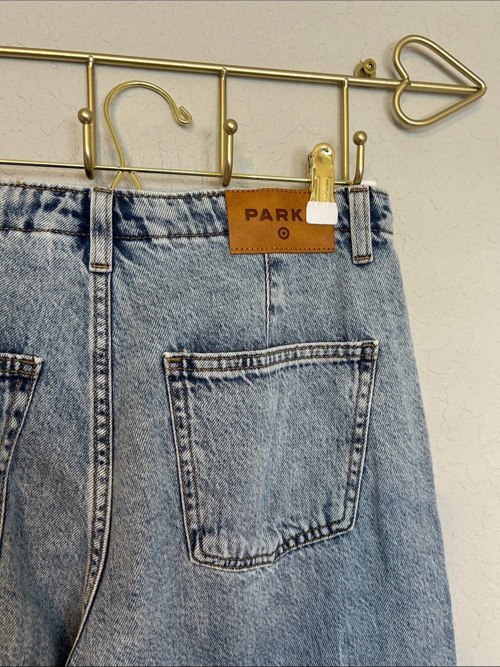 PARKE x Target Jeans Women’s 4 Light Wash Mid Rise Drawstring Baggy NWT - Picture 7 of 8